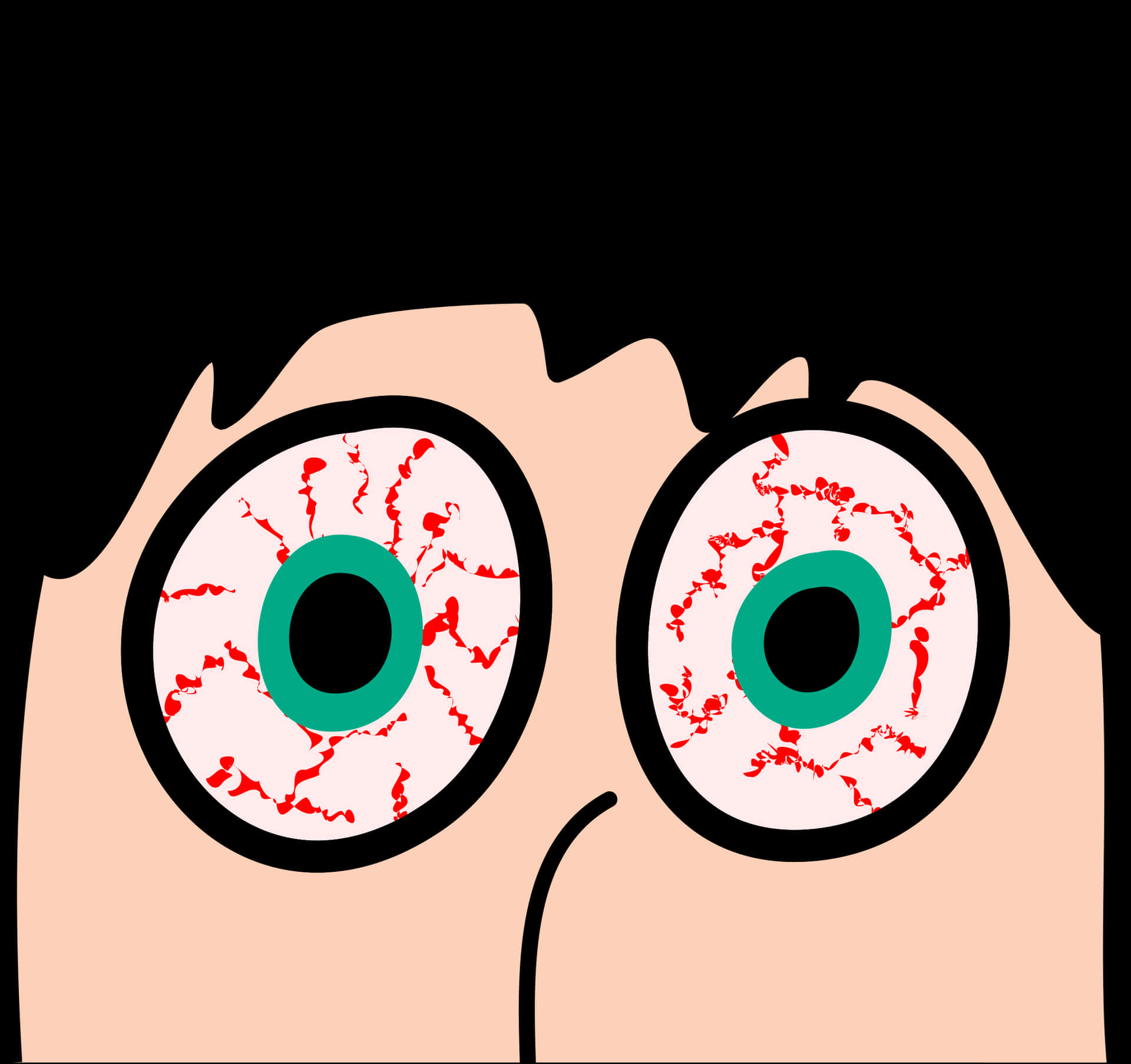 Cartoon Bloodshot Eyes PNG Image