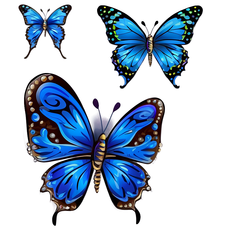 Cartoon Blue Butterfly Png 34 PNG Image