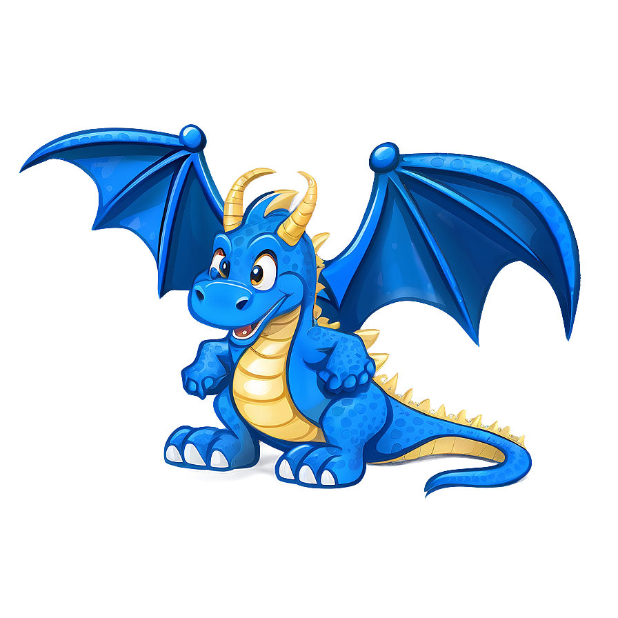 Cartoon Blue Dragon Character Png 06252024 PNG Image