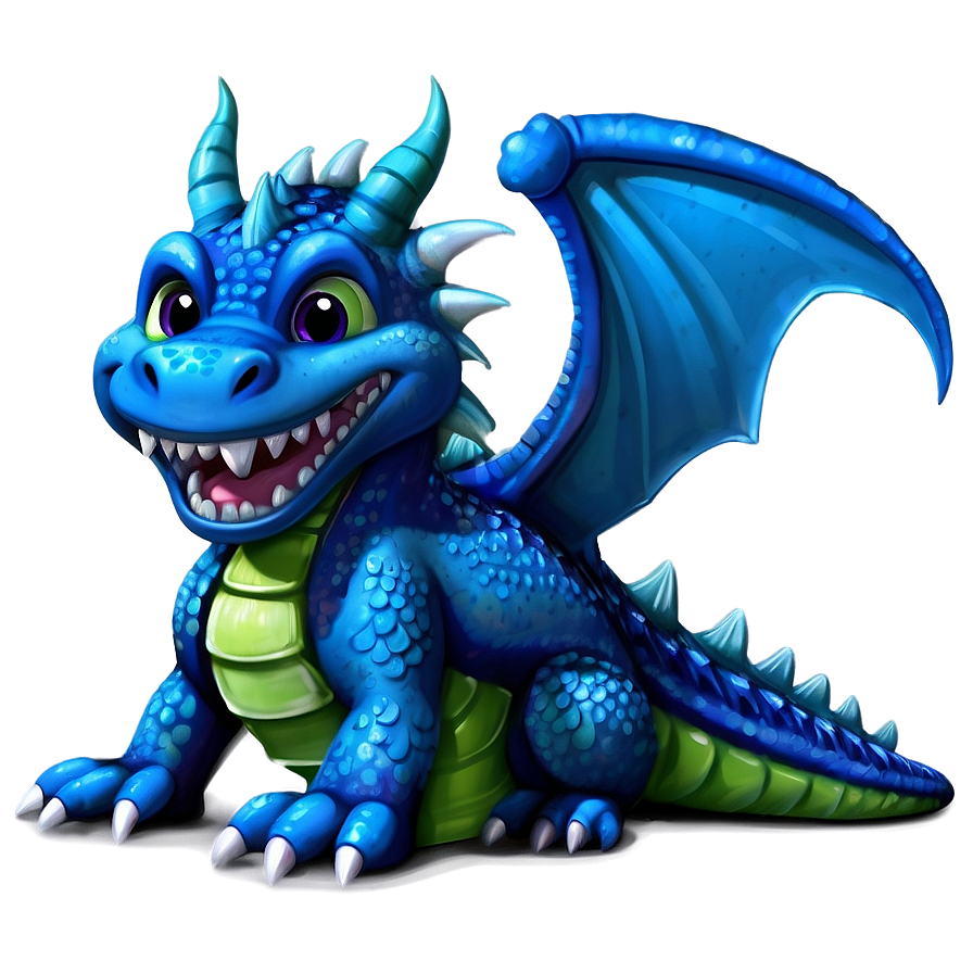 Cartoon Blue Dragon Character Png Lfk PNG Image