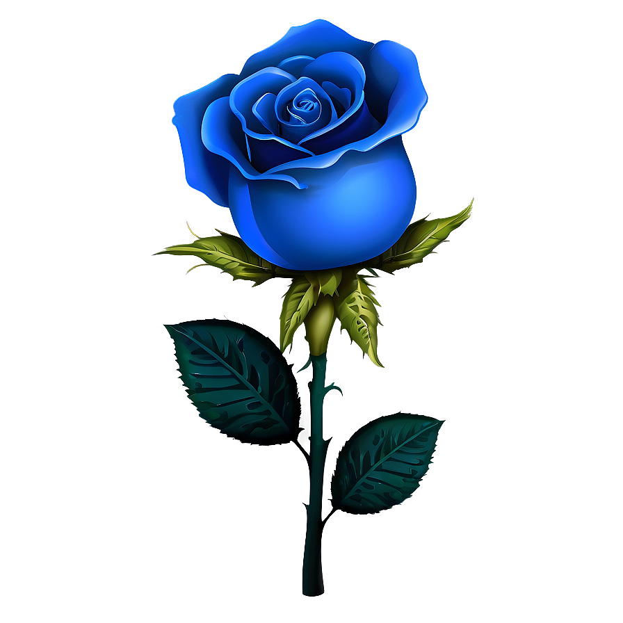 Cartoon Blue Rose Png 06202024 PNG Image