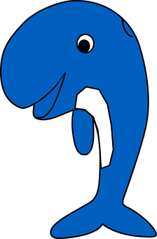 Cartoon Blue Whale Illustration PNG Image