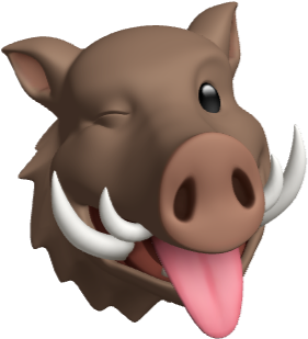 Cartoon Boar Head Graphic PNG Image