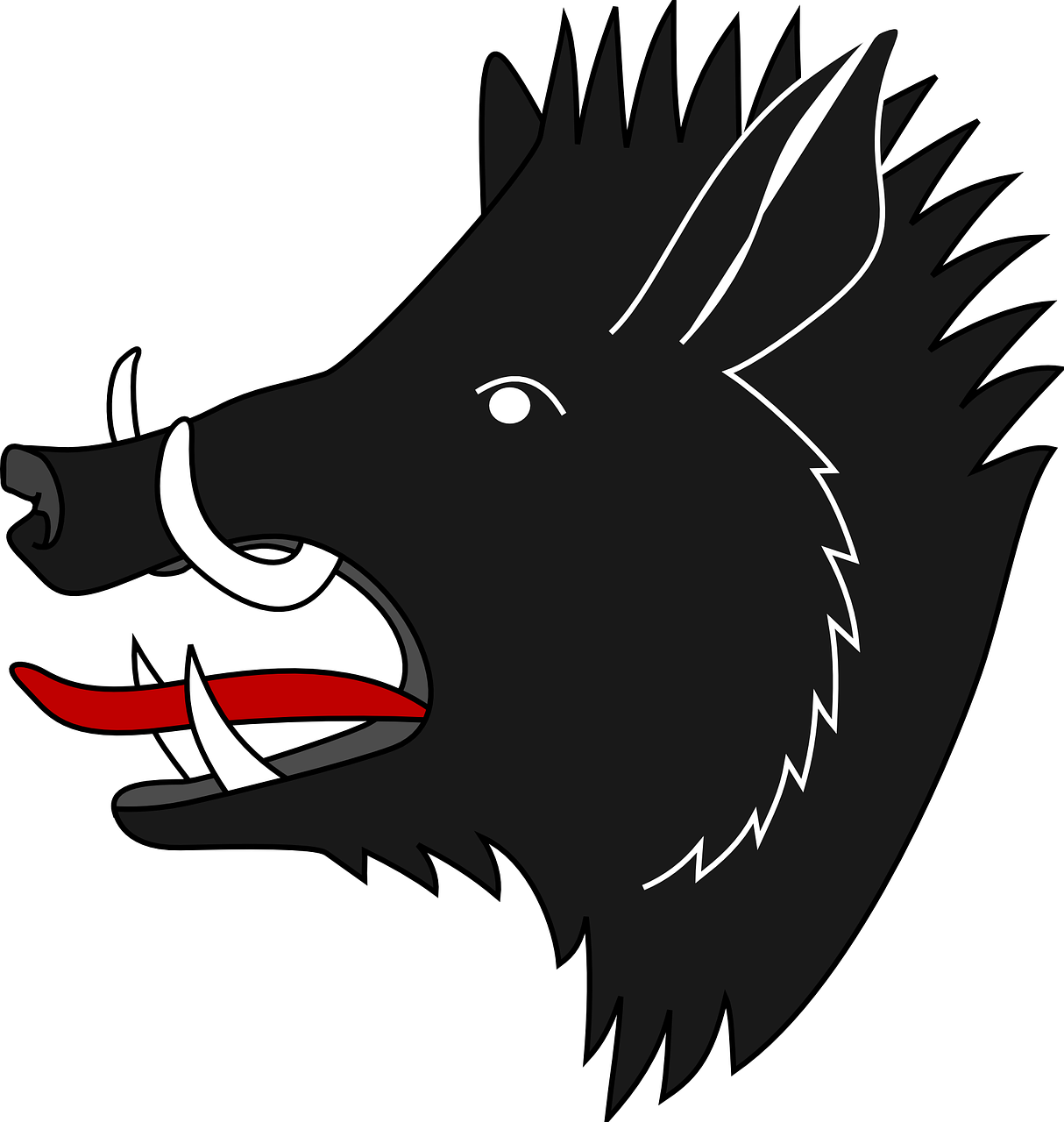 Cartoon Boar Profile Graphic PNG Image