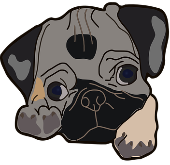 Cartoon Boxer Dog Portrait PNG Image