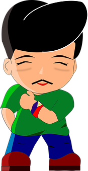 Cartoon Boy Thumbs Up PNG Image