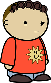 Cartoon Boy With Sun Design Shirt PNG Image