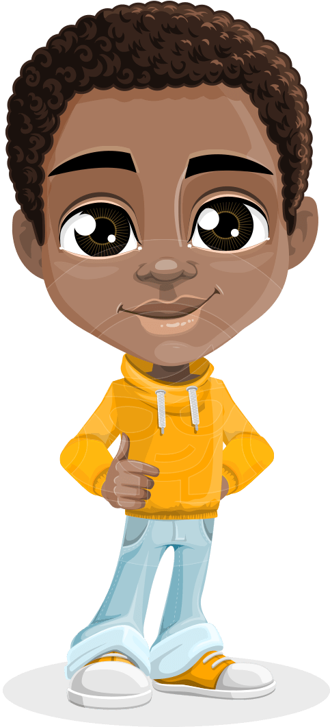 Cartoon Boyin Yellow Hoodie PNG Image