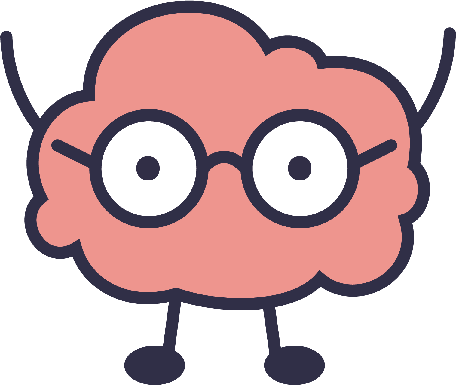 Cartoon Brain Character PNG Image