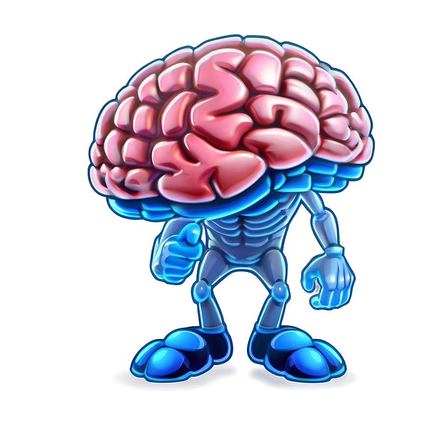 Cartoon Brain Character Png Sob67 PNG Image