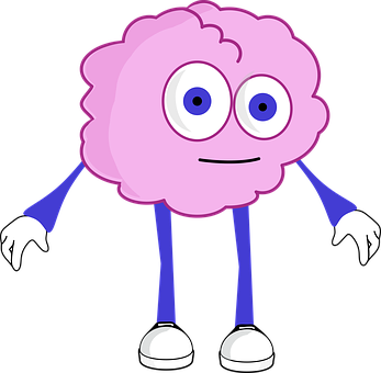 Cartoon Brain Character Standing PNG Image