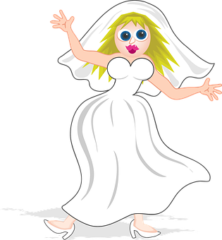 Cartoon Bride Celebration PNG Image