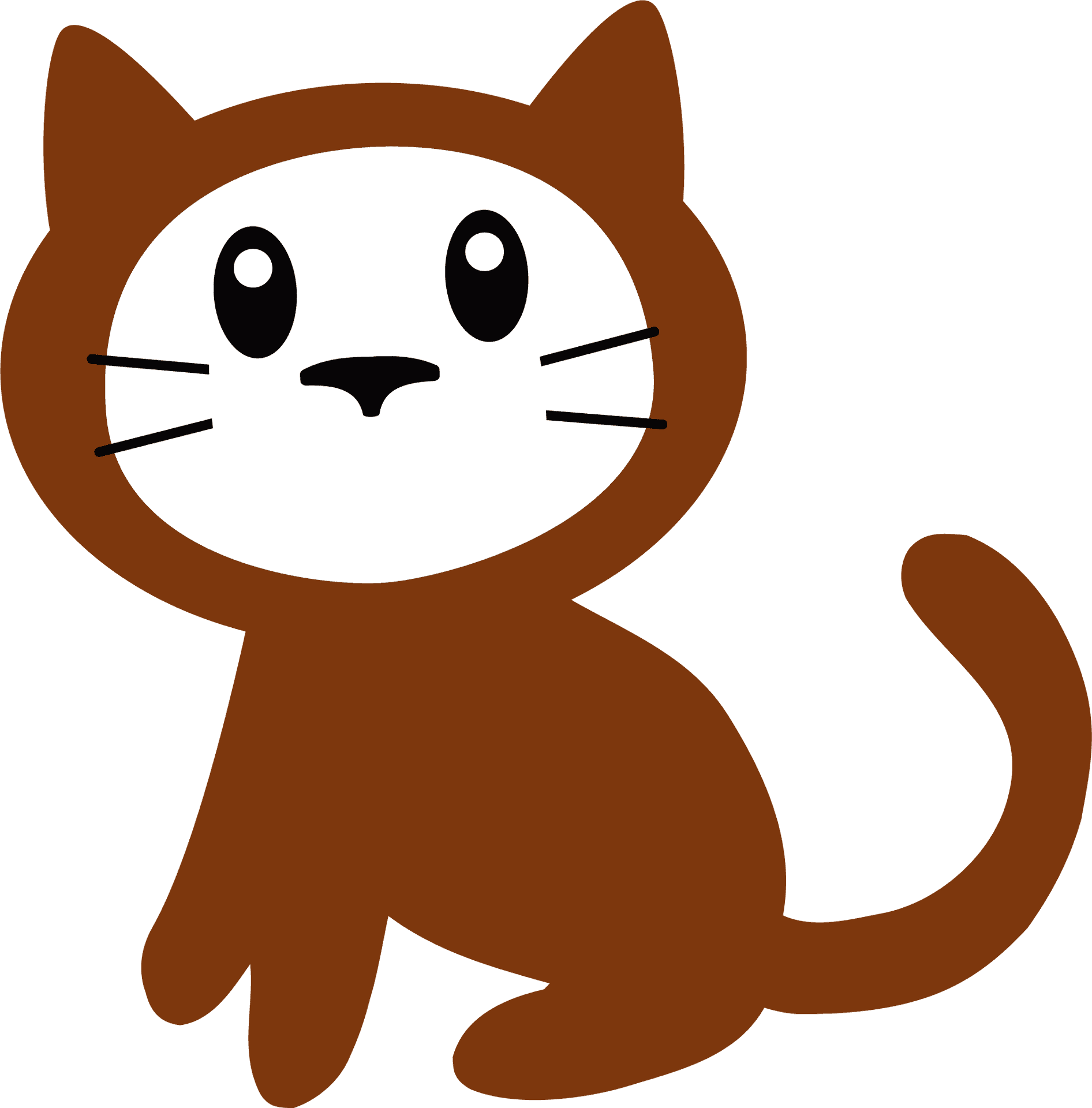 Cartoon Brown Cat Illustration PNG Image