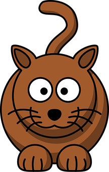 Cartoon Brown Cat Illustration PNG Image