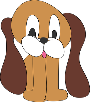 Cartoon Brown Dog Face PNG Image