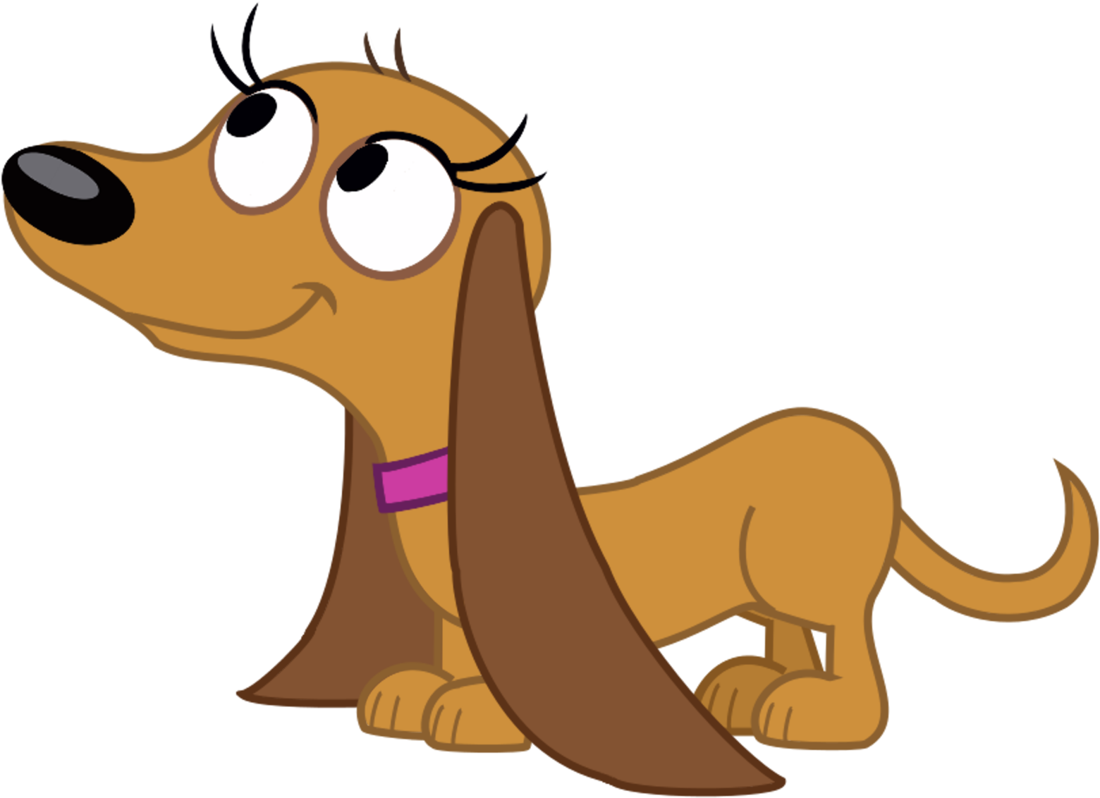 Cartoon Brown Dog Sitting PNG Image