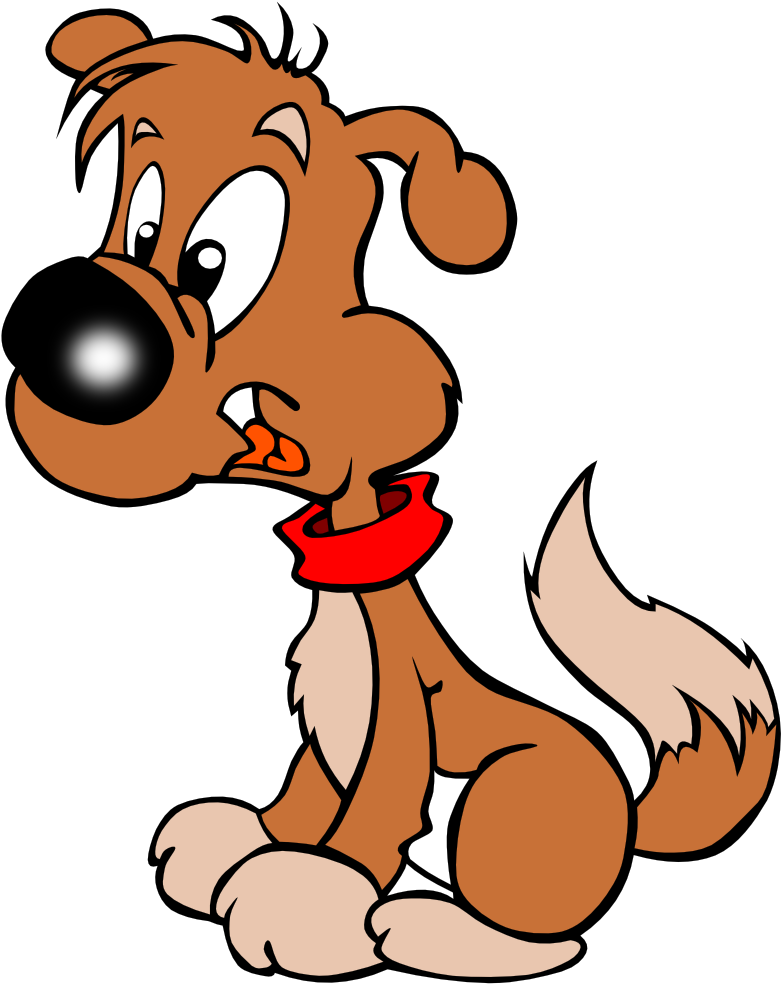 Cartoon Brown Puppy Illustration PNG Image