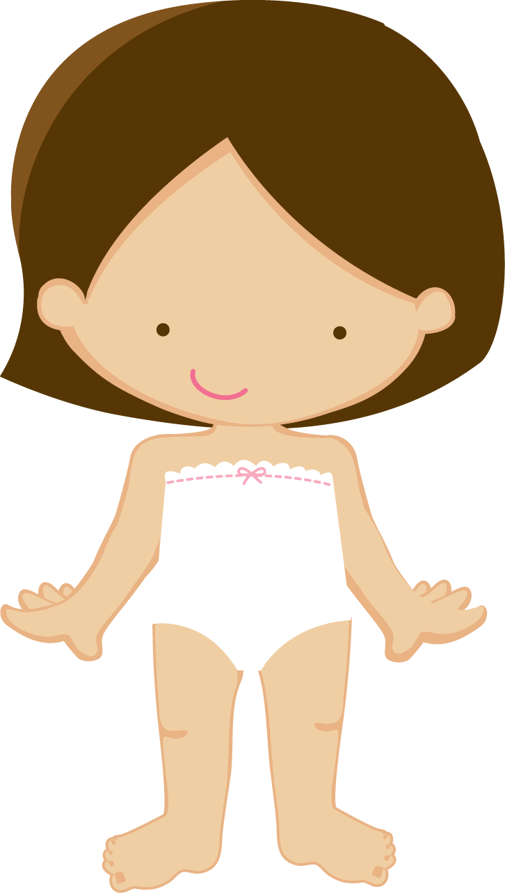 Cartoon Brunette Doll In Underwear PNG Image