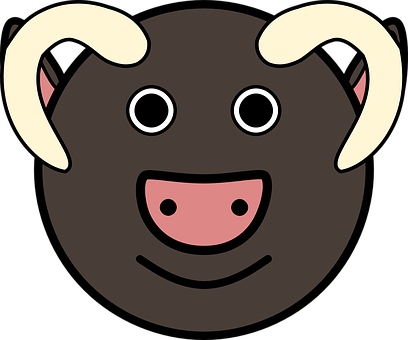 Cartoon Bull Face Graphic PNG Image