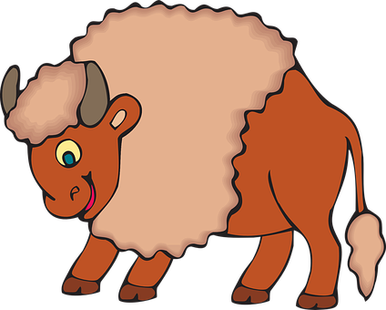 Cartoon Bull Illustration PNG Image