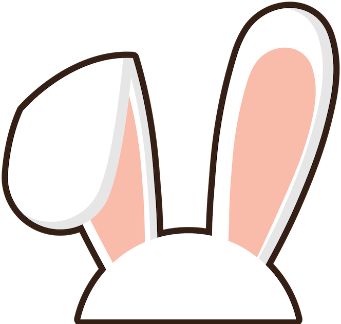 Cartoon Bunny Ears Vector PNG Image