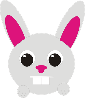 Cartoon Bunny Face Graphic PNG Image