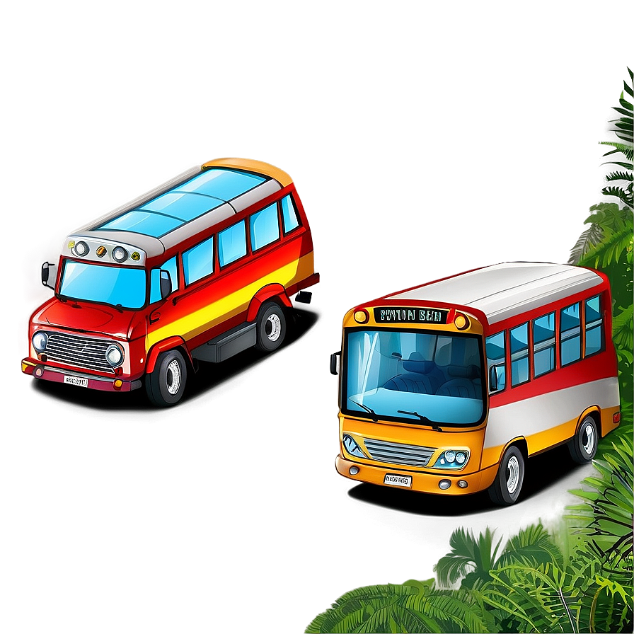 Cartoon Bus In Forest Png Cpp PNG Image