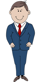 Cartoon Businessman Smiling PNG Image