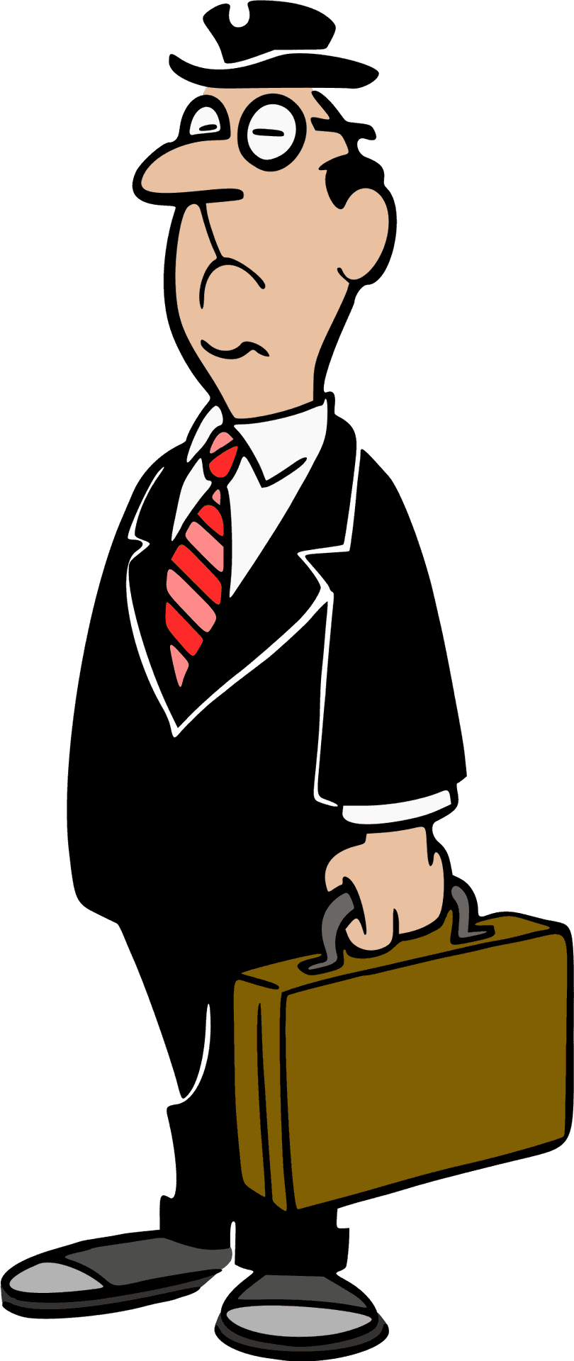 Cartoon Businessman With Briefcase PNG Image