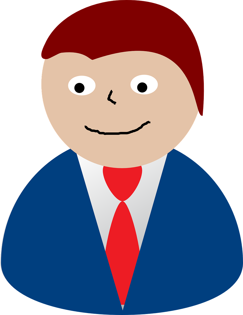 Cartoon Businessmanin Blue Suit PNG Image