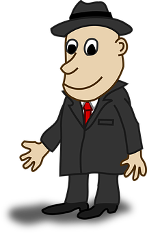 Cartoon Businessmanin Suit PNG Image