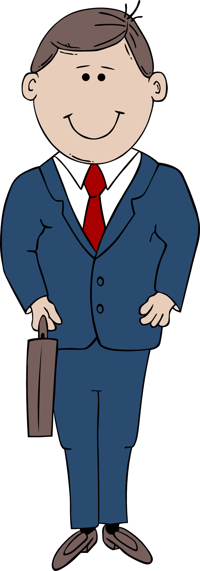 Cartoon Businessmanwith Briefcase PNG Image