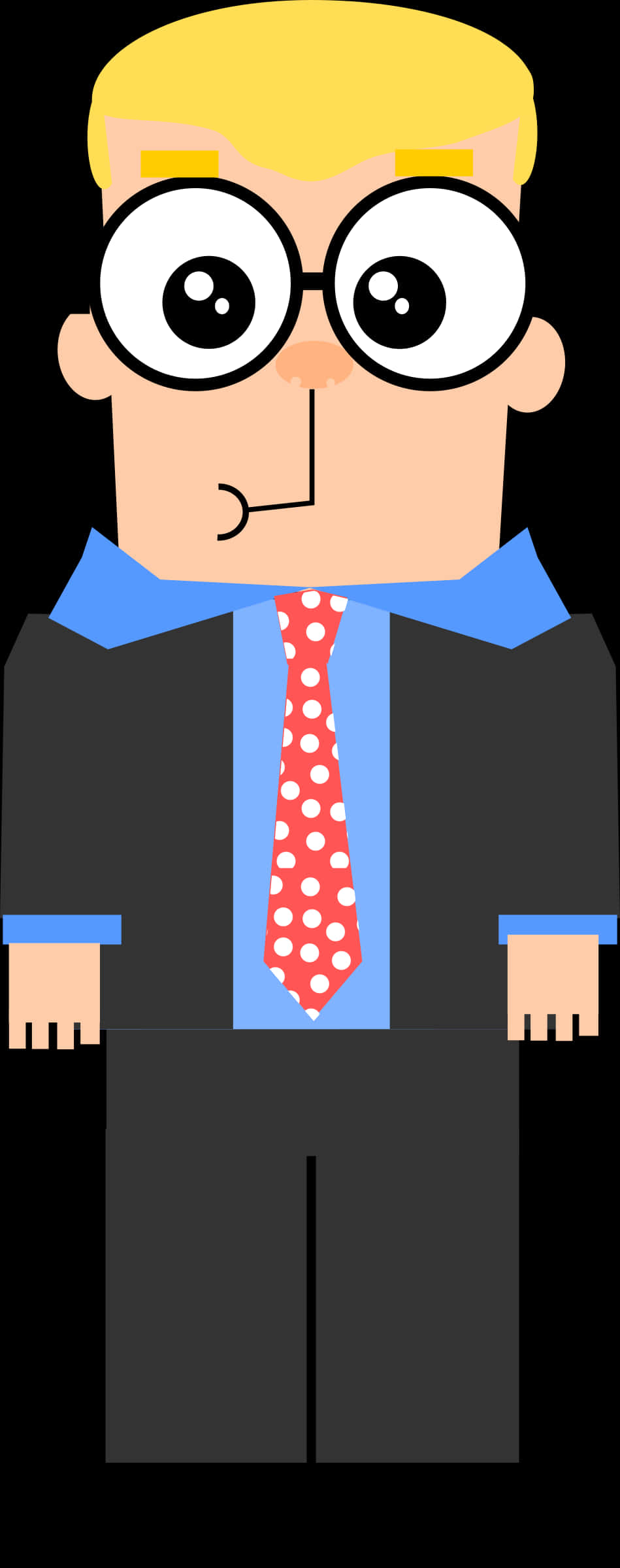 Cartoon Businessmanwith Glasses PNG Image