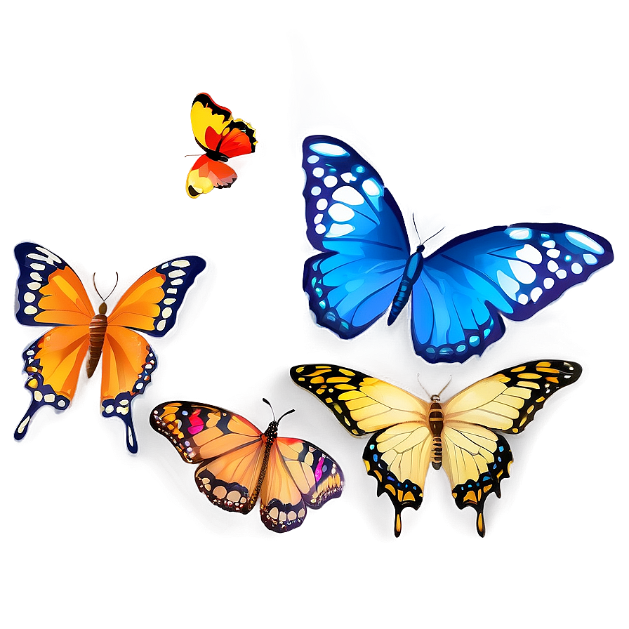 Cartoon Butterflies Png Kno90 PNG Image