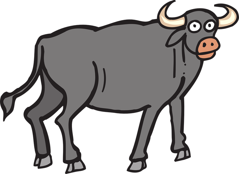 Cartoon Calf Standing PNG Image