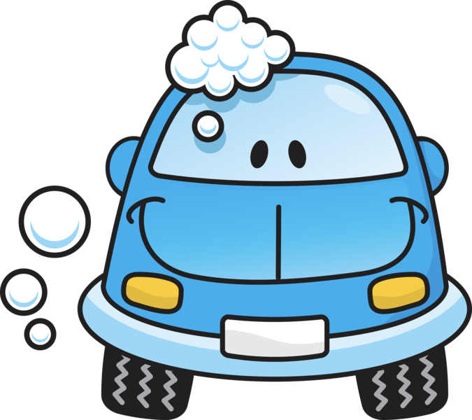 Cartoon Car Wash Bubbles PNG Image