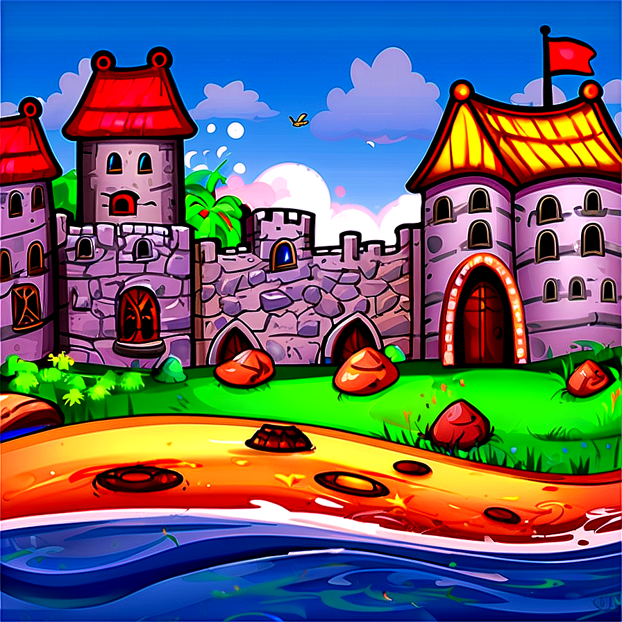 Cartoon Castle By The Sea Png 06262024 PNG Image