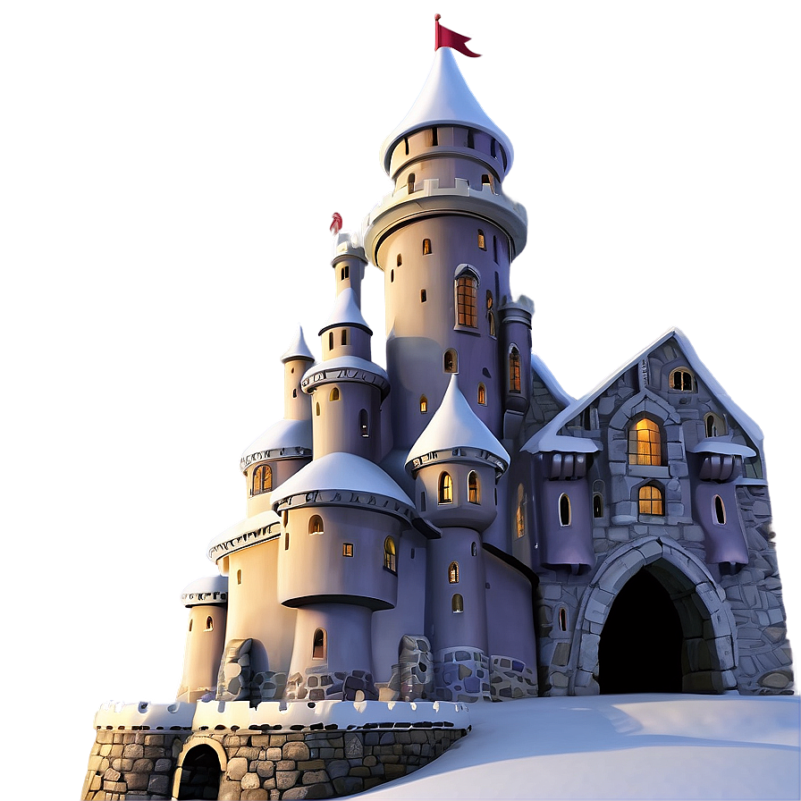 Cartoon Castle In Winter Png Wnq43 PNG Image