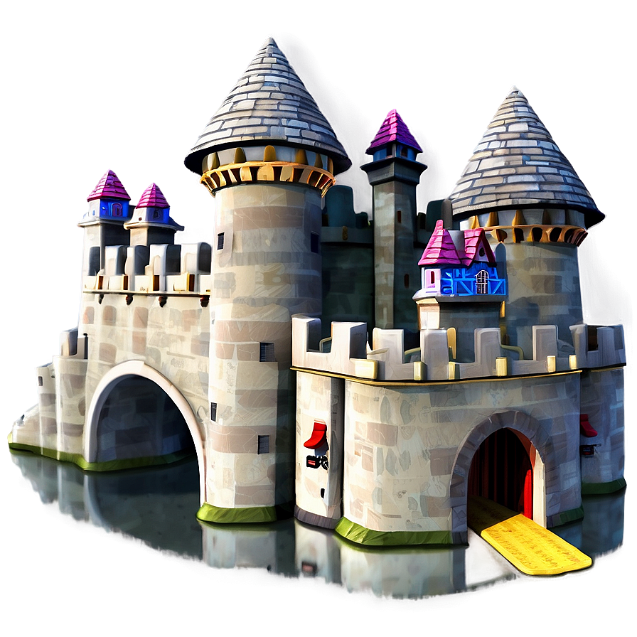 Cartoon Castle With Bridge Png Hfm22 PNG Image