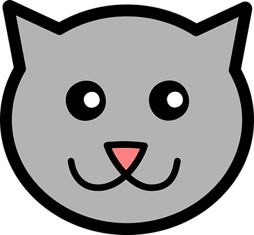 Cartoon Cat Face Graphic PNG Image