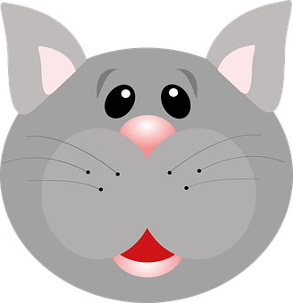 Cartoon Cat Face Graphic PNG Image