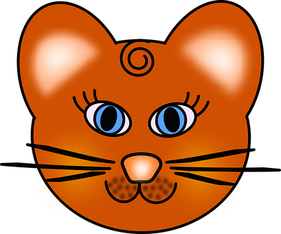 Cartoon Cat Face Illustration PNG Image