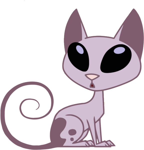 Cartoon Cat Sitting Pose PNG Image