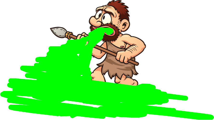 Cartoon Caveman With Spear PNG Image