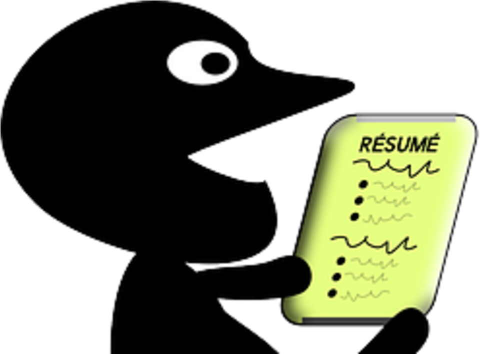 Cartoon Character Reviewing Resume PNG Image