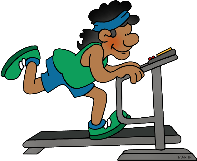 Cartoon Character Runningon Treadmill PNG Image