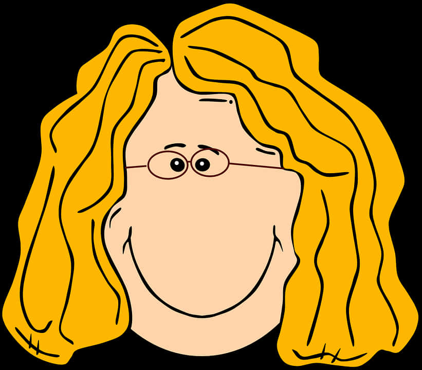 Cartoon Character With Long Blonde Hair PNG Image