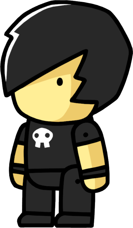 Cartoon Characterwith Helmetand Skull Shirt PNG Image