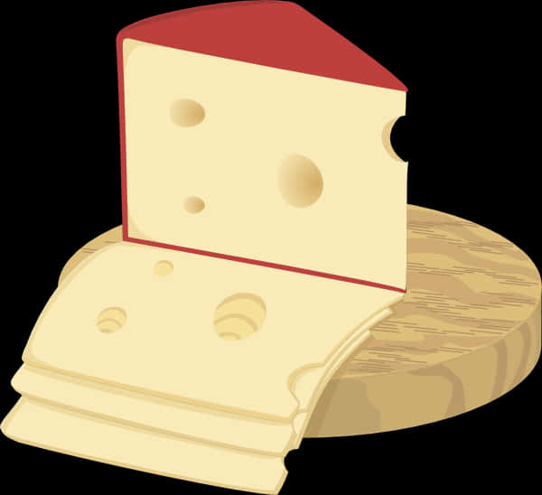 Cartoon Cheese Wedgeand Slices PNG Image