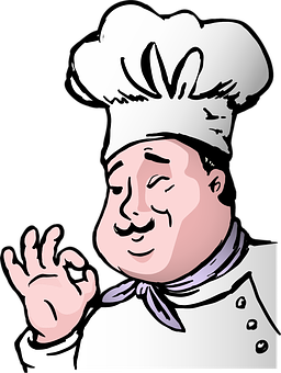 Cartoon Chef Giving Perfect Gesture PNG Image